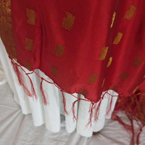 Red Bansari Dupatta Scarf - Picture 4 of 10